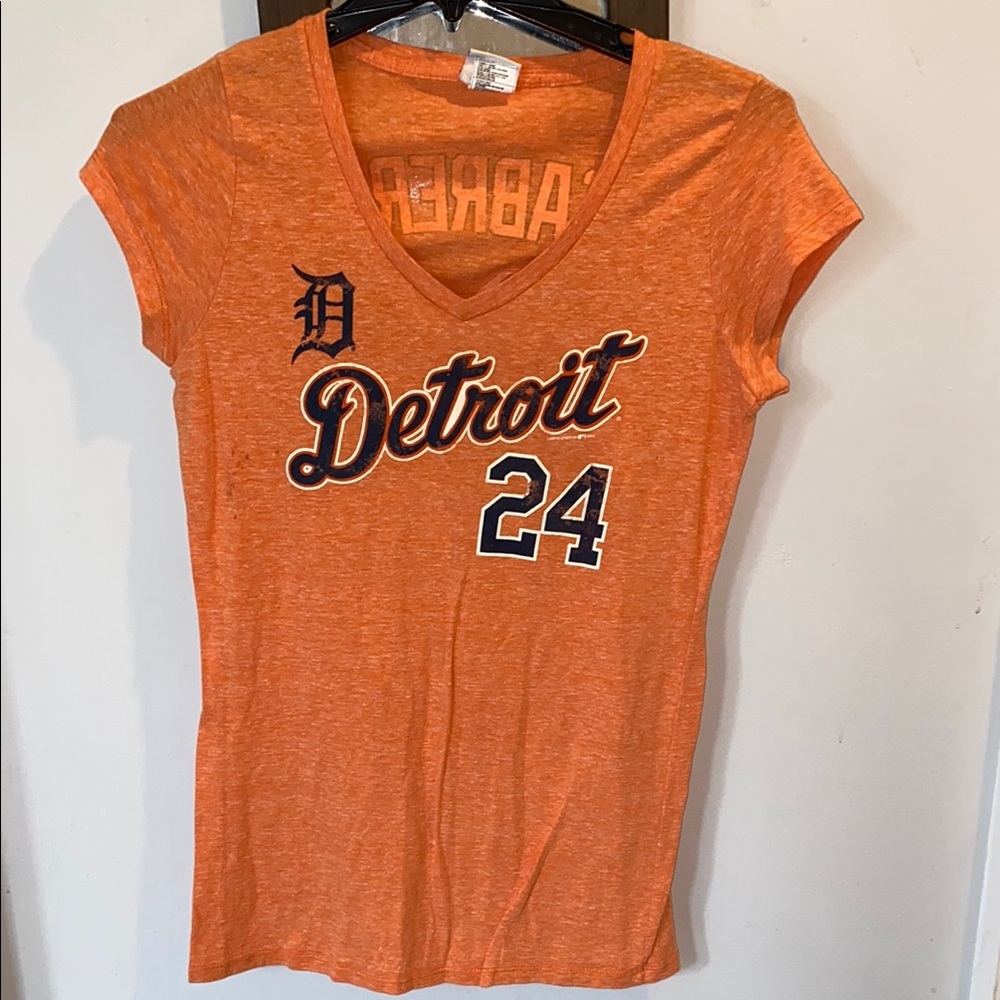 Majestic Orange Fitted Cap Sleeve Jersey
